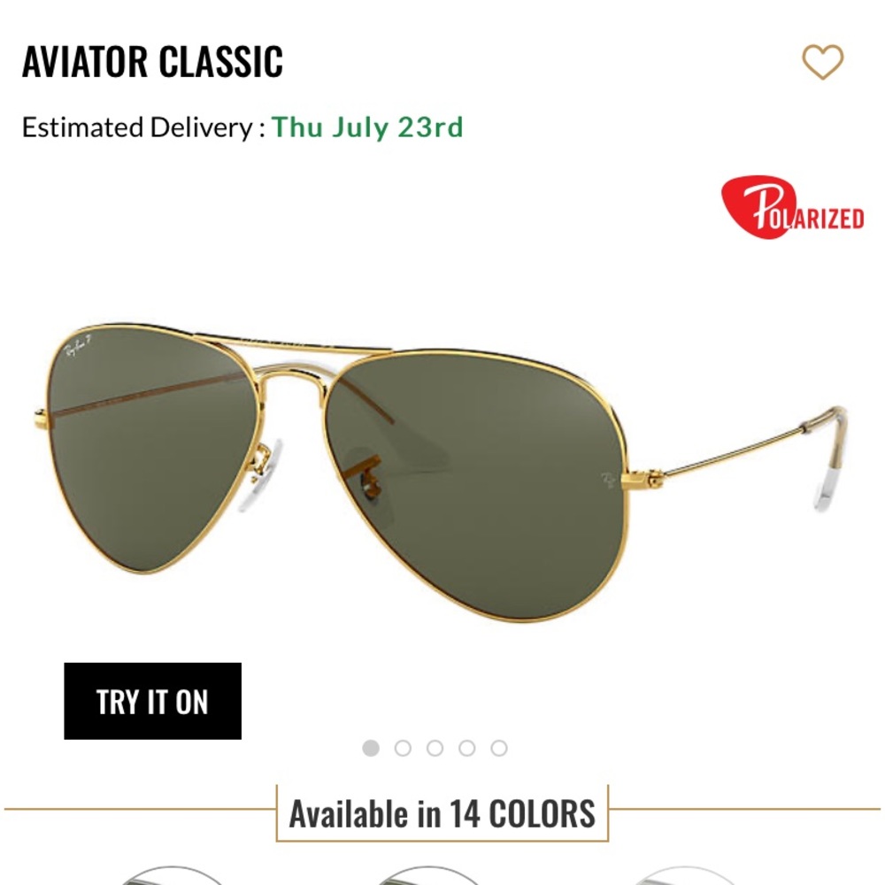 Gold classic aviators polarized